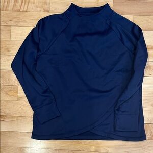 Women's Mock Neck Pullover Sweatshirt - Navy